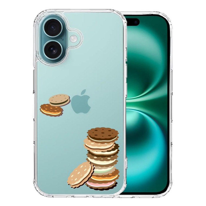 iPhone16 ケース クリア ビスケット スマホケース 側面ソフト 背面ハード ハイブリッド -0