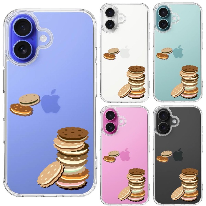 iPhone16 ケース クリア ビスケット スマホケース 側面ソフト 背面ハード ハイブリッド -1
