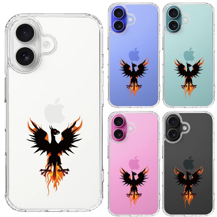 iPhone16 ケース クリア 幻獣 ドラゴン スマホケース 側面ソフト 背面ハード ハイブリッド -1