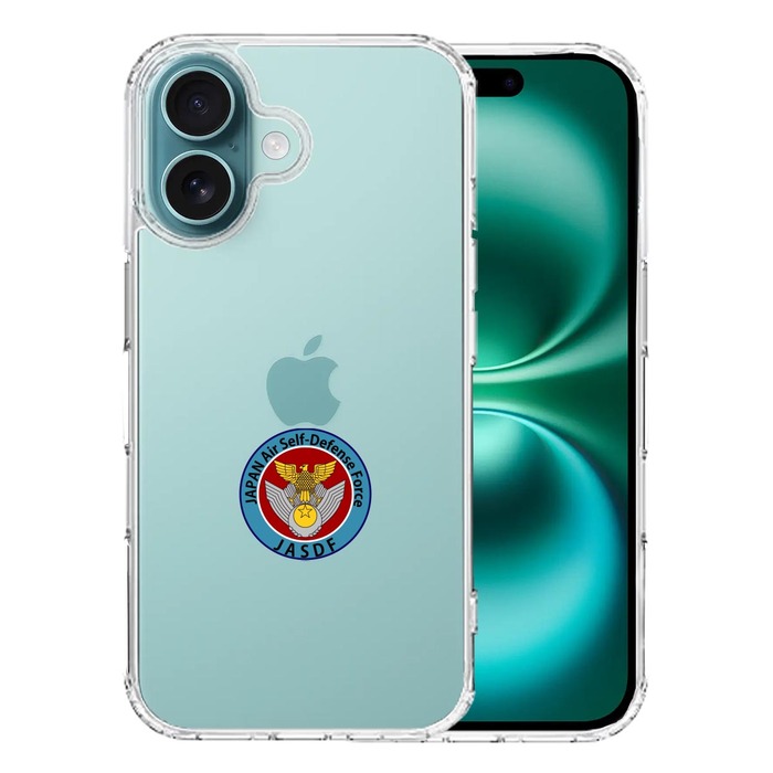 iPhone16 ケース クリア 航空自衛隊 エンブレム スマホケース 側面ソフト 背面ハード ハイブリッド -0