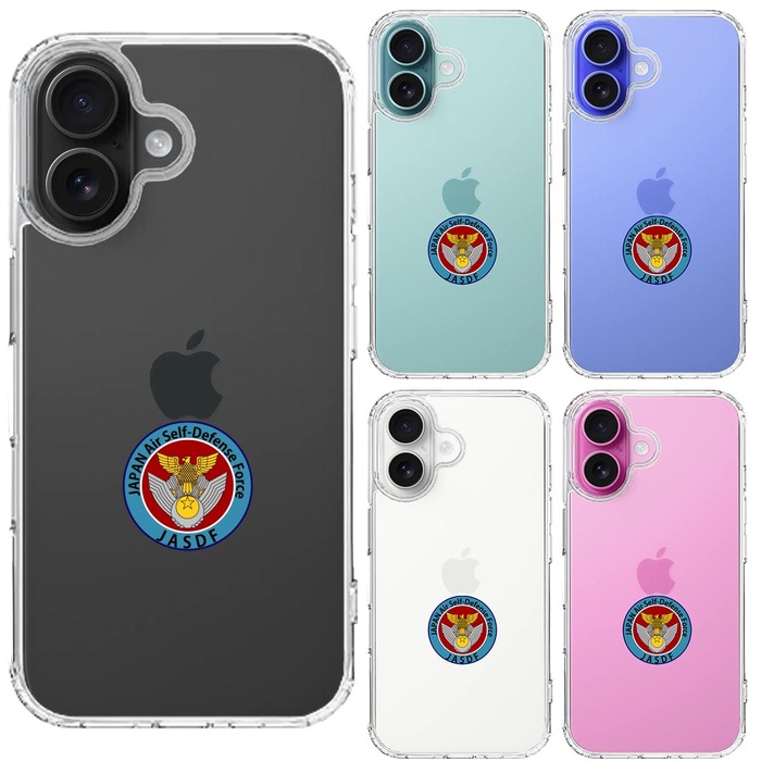 iPhone16 ケース クリア 航空自衛隊 エンブレム スマホケース 側面ソフト 背面ハード ハイブリッド -1