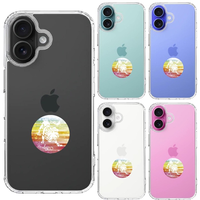 iPhone16 ケース クリア 星座 しし座 獅子座 Leo スマホケース 側面ソフト 背面ハード ハイブリッド -1