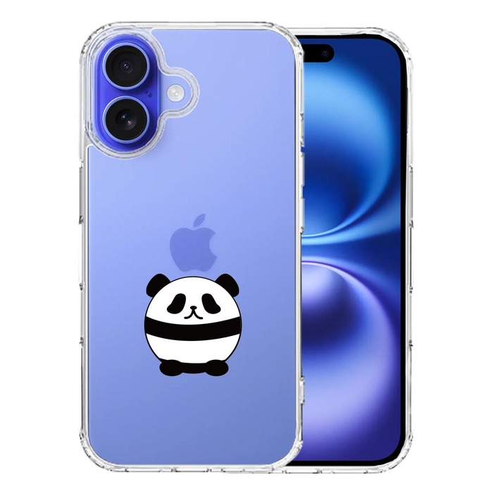 iPhone16 ケース クリア ボール パンダ スマホケース 側面ソフト 背面ハード ハイブリッド -0