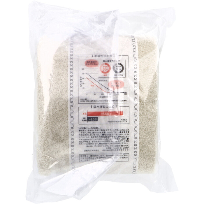 洗濯脱水するだけですぐ乾くタオル2 スリムバスタオル 約34×120cm ベージュ 1枚入 3セット-1