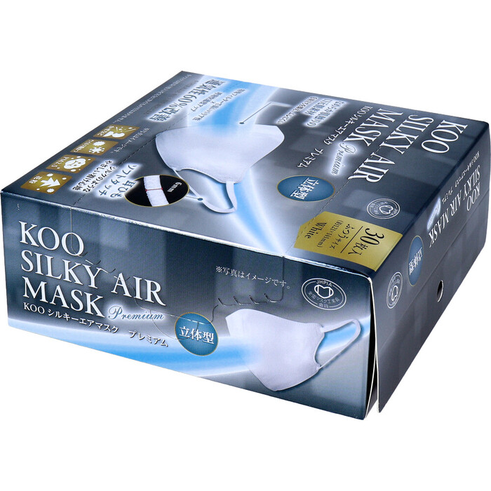 マスク KOO シルキーエアマスク プレミアム 立体型 ふつうサイズ 30枚入 3セット-3