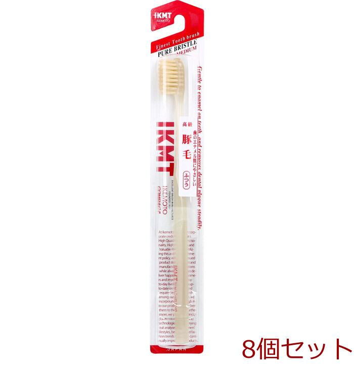 IKEMOTO イケモト 豚毛歯ブラシ ふつう IKT 1233 1本入 8セット-0
