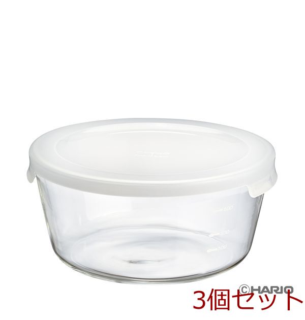 耐熱ガラス製保存容器 丸1200 ×3個セット-0