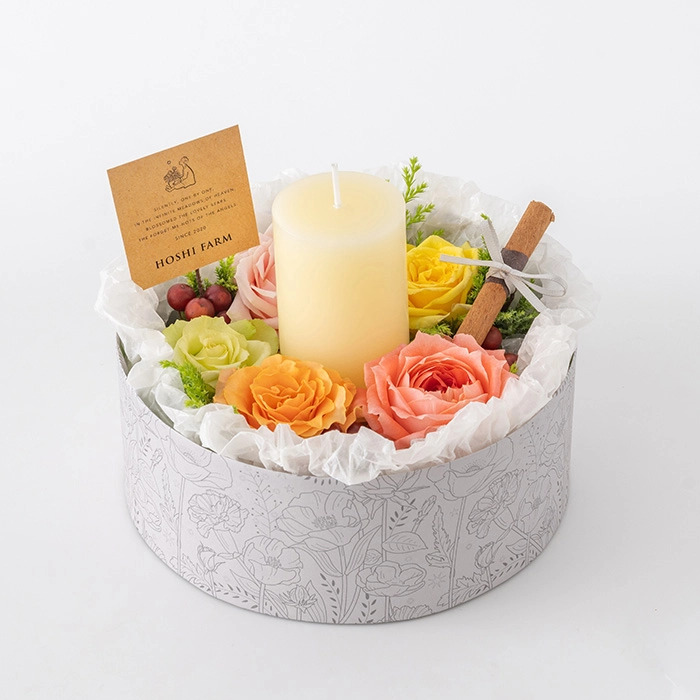 ホシファーム 薔薇のケーキでお祝いギフト カラフル キャンドル付 メッセージカード付 ラッピング済-3