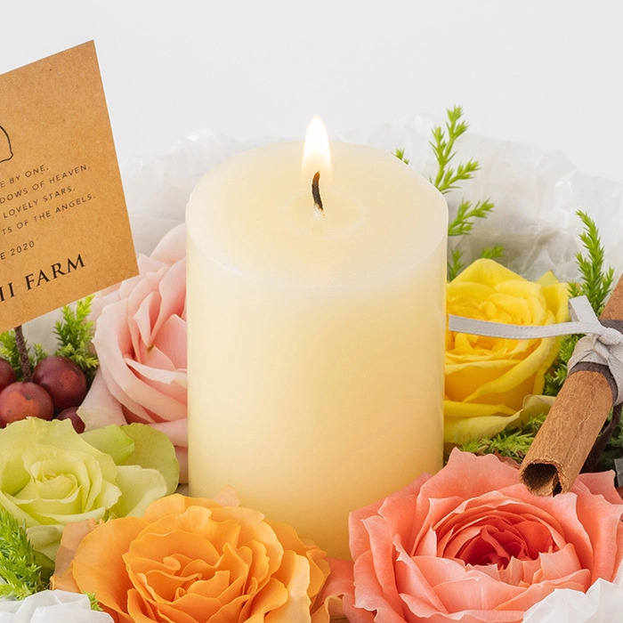 ホシファーム 薔薇のケーキでお祝いギフト カラフル キャンドル付 メッセージカード付 ラッピング済-4