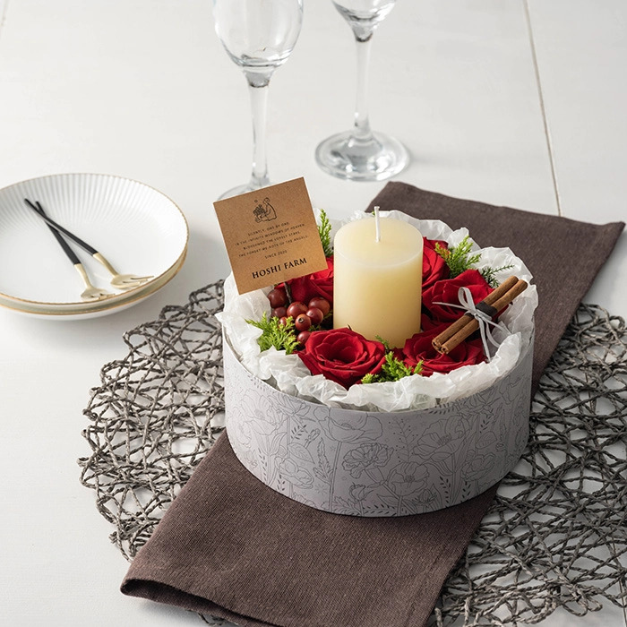 ホシファーム 薔薇のケーキでお祝いギフト ルージュ キャンドル付 メッセージカード付 ラッピング済-0