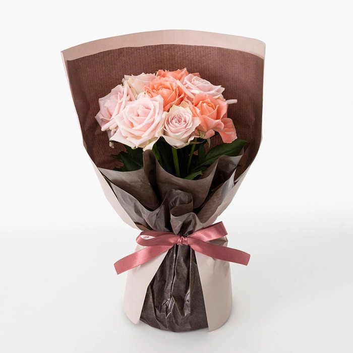ホシファーム 届いた姿でそのまま飾れるスタンディング薔薇ブーケ スイート８本-3