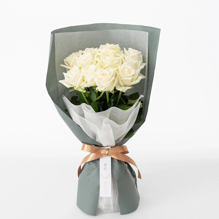 ホシファーム 届いた姿でそのまま飾れるスタンディング薔薇ブーケ ピュア１２本-2