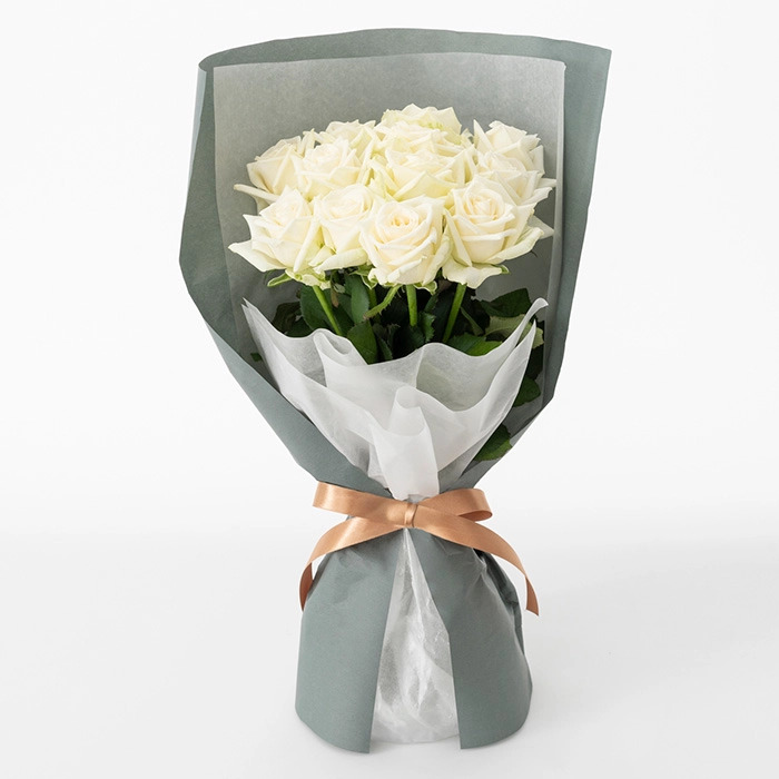ホシファーム 届いた姿でそのまま飾れるスタンディング薔薇ブーケ ピュア１２本-3