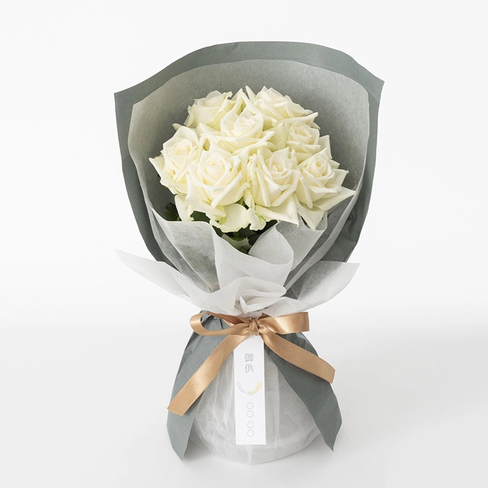ホシファーム 届いた姿でそのまま飾れるスタンディング薔薇ブーケ ピュア８本-2