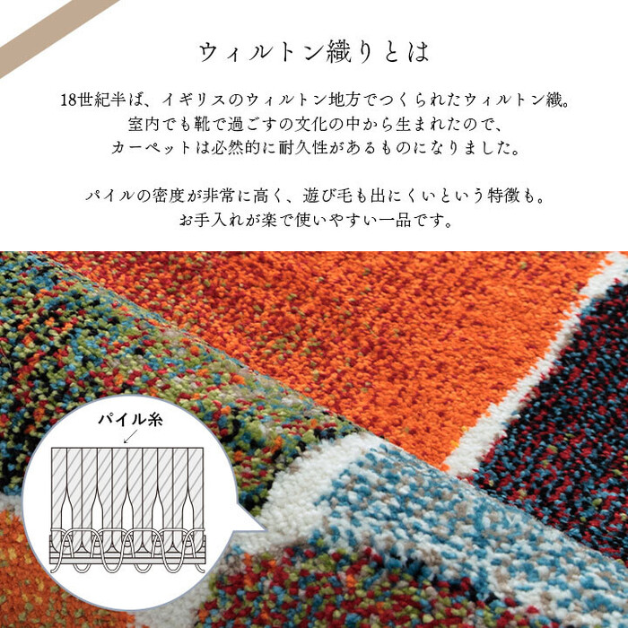 ラグ ラグマット 約133×190cm カラフル 抗菌防臭 消臭効果 玄関用 パレット-3
