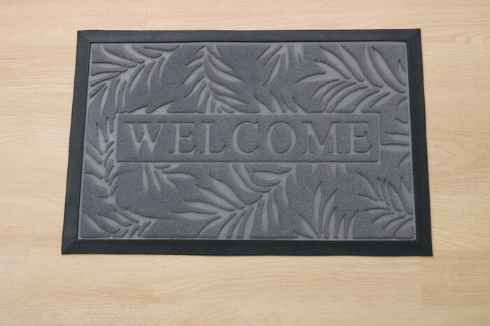 新生活 玄関マット リーフ柄 屋外用 ステイブラウン約40×60cm-5