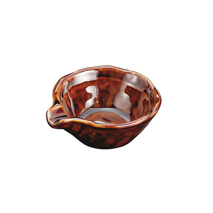 片口小付 ゆず青磁 黄瀬戸織部掛 飴釉 日本製 美濃焼 3個セット : まる