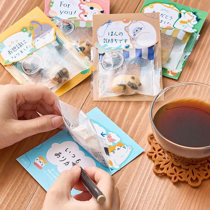 ねこクッキー おひるねにゃんこはバタークッキーの香りメッセージ Ｆｏｒｙｏｕ 5個セット-2