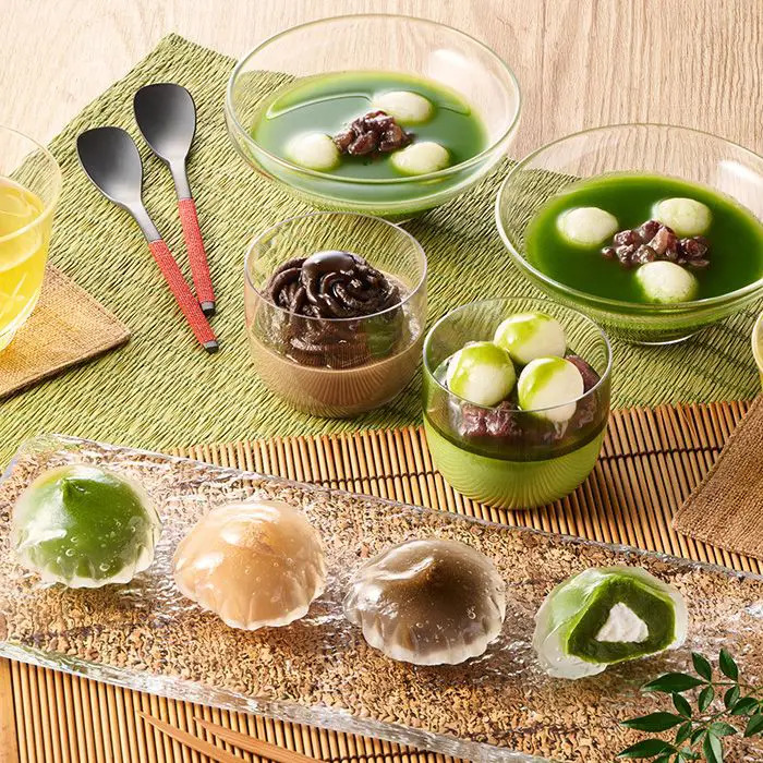夏季限定 京都 東山茶寮 宇治抹茶冷やしぜんざいと抹茶スイーツセット のし対応可-3