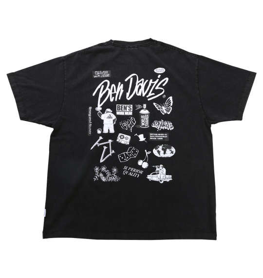 大きいサイズ BEN DAVIS バリアスモチーフヴィンテージ半袖Tシャツ 3L 4L 5L 6L ブラック ラッピング可 送料無料 即日発送 大きいサイズ BEN DAVIS バリアスモチーフヴィンテージ半袖Tシャツ 3L