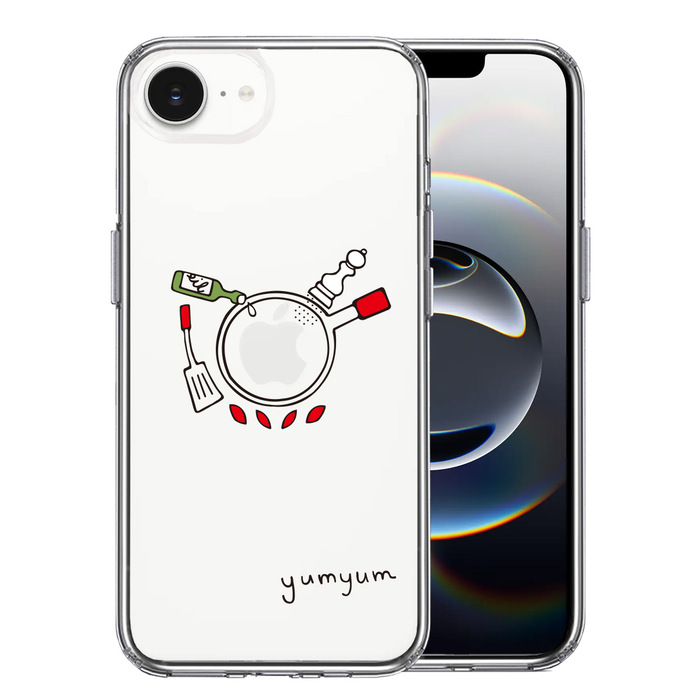 iPhone16e ケース クリア 調理中 yumyum2 スマホケース 側面ソフト 背面ハード ハイブリッド -0