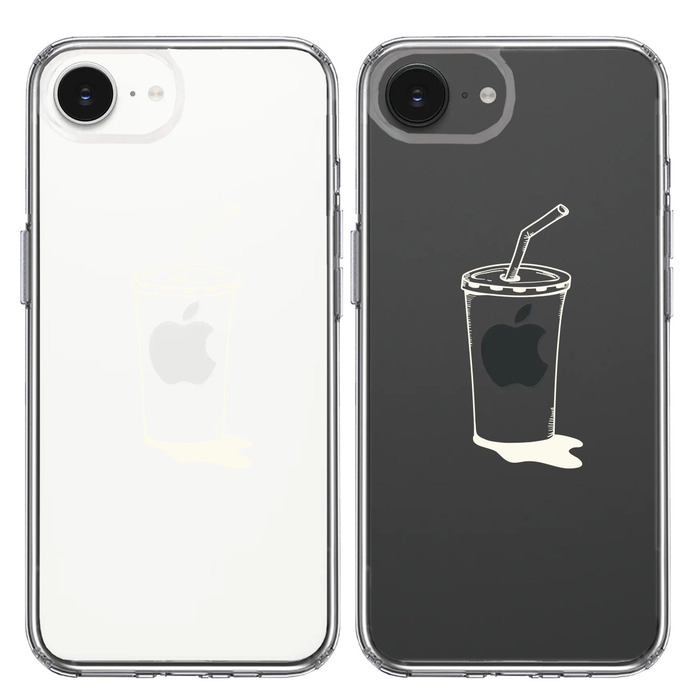 iPhone16e ケース クリア アップルジュース ホワイト スマホケース 側面ソフト 背面ハード ハイブリッド -1