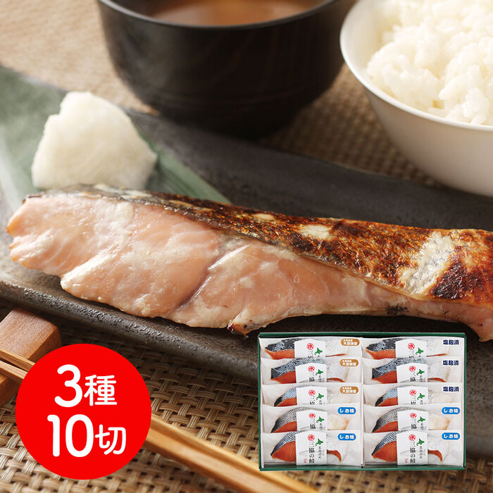 北海道日高沖 3種の切身セット 10切 冷凍-0