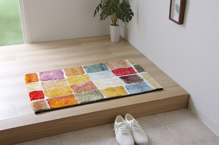 玄関マット 約60×90cm ウィルトン 抗菌防臭 消臭機能 へたりにくい パレット 玄関マット-3