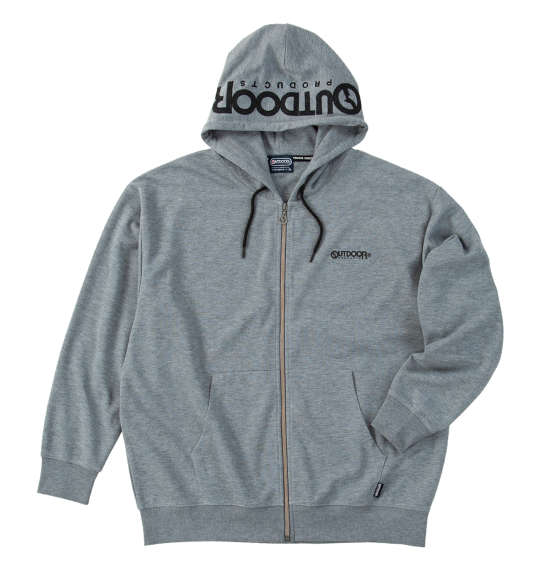 大きいサイズ OUTDOOR PRODUCTS 綿タッチエステルダンボールフルジップパーカー 3L 4L 5L 6L 7L 8L グレー ラッピング可 送料無料 即日発送 大きいサイズ OUTDOOR PRODUCTS 綿タッチエステルダンボールフルジップ