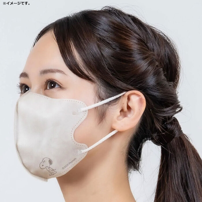 マスク A019 スヌーピー 立体不織布マスク レギュラーサイズ マスクケース付 5枚入 5セット-5