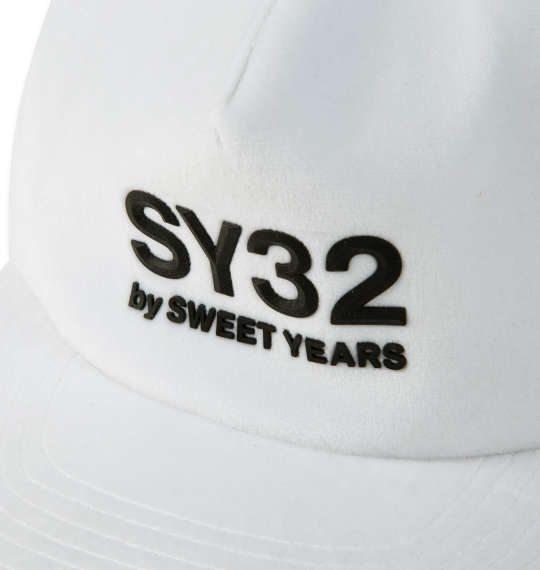 大きいサイズ SY32 by SWEET YEARS ベロア3レイヤーキャップ 4L ホワイト ラッピング可-1