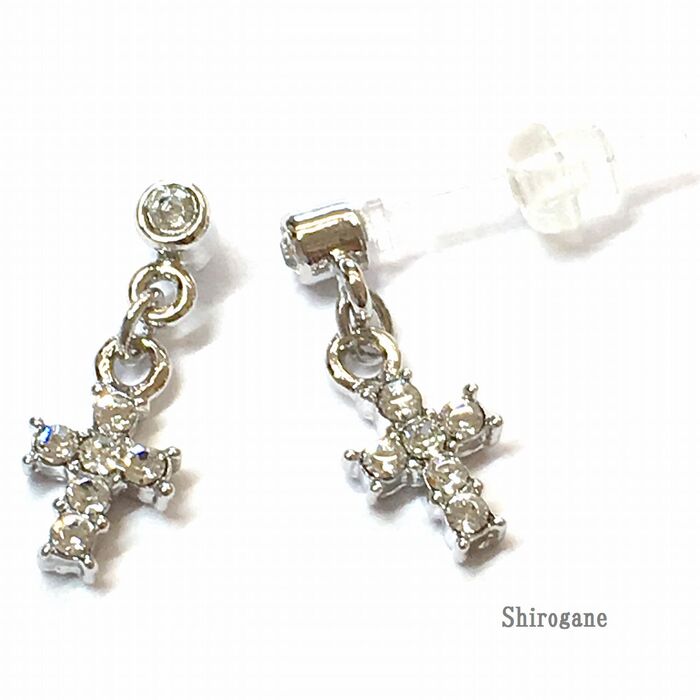 日本製 クロスライン 樹脂ポストピアス １ペア　高品質クリスタル使用 JP 36-0