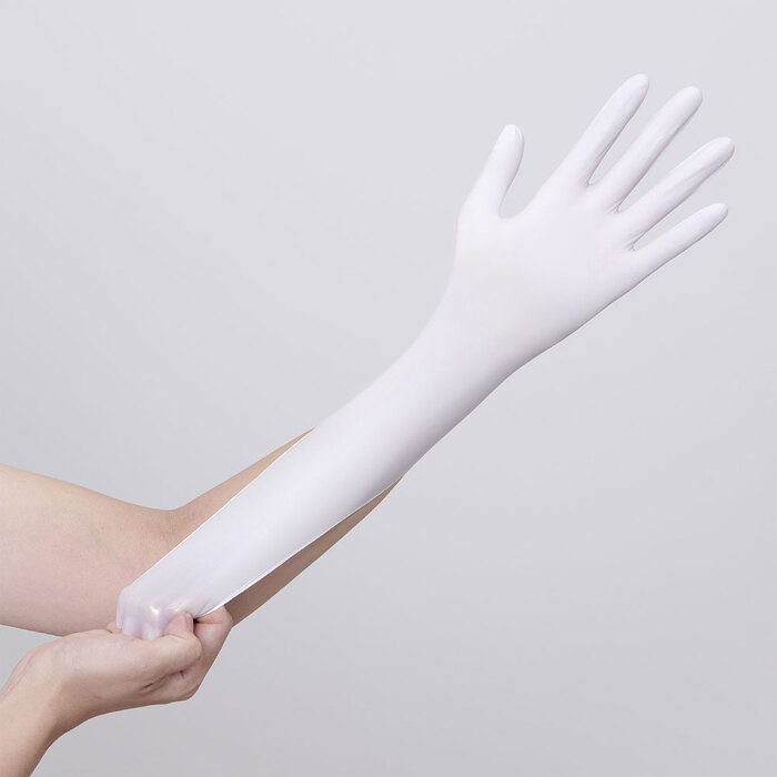 クラスメディカル 手が荒れにくい やさしいニトリル手袋 ホワイト Mサイズ 50枚入 3セット-4