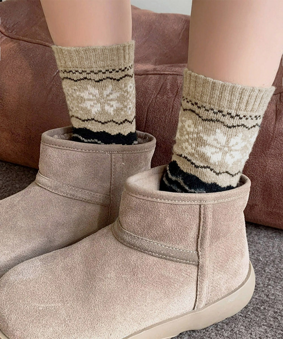 ノルディック柄ミドルソックス 4足セット-2