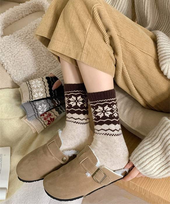 ノルディック柄ミドルソックス 4足セット-4