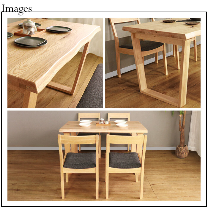 HEIM&DUE 世界に一つだけのダイニング5点セット120 ナチュラル-4