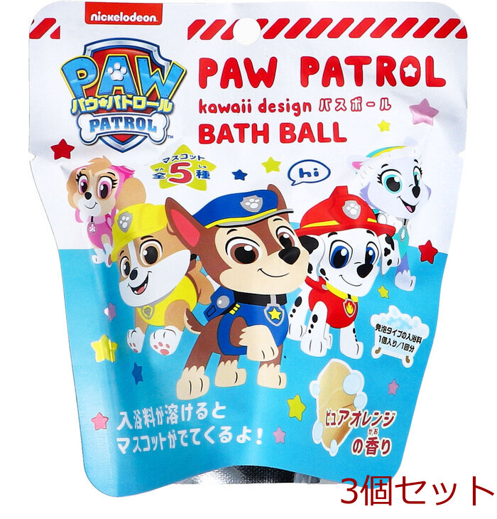 パウ パトロール kawaii design バスボール ピュアオレンジの香り 55g 1回分 3個セット-0