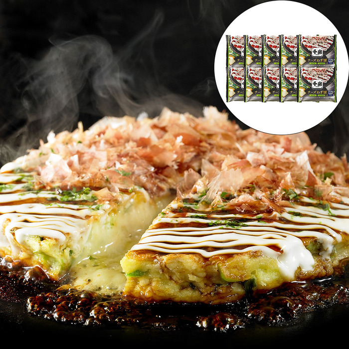 千房 チーズねぎ焼 10食 送料無料 お好み焼 冷凍 のし対応可-0