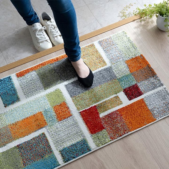 玄関マット トルコ製 ウィルトン織り エデン レッド 約60×90cm-1