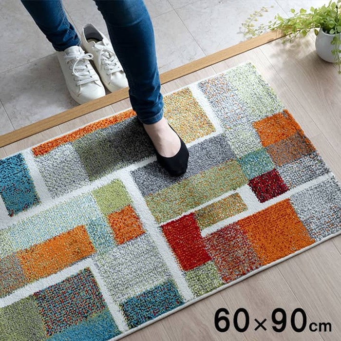 玄関マット トルコ製 ウィルトン織り エデン レッド 約60×90cm-0