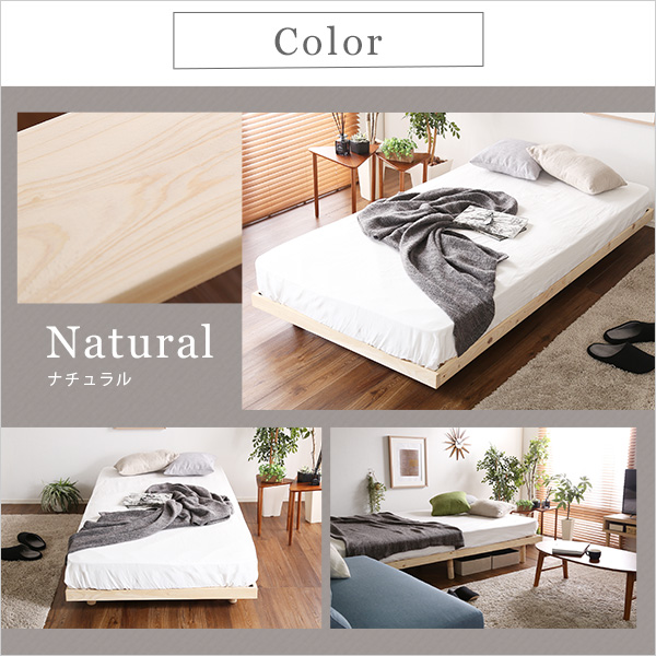 3段階高さ調節国産総檜脚付きすのこベッド Pierna-ピエルナ- ポケットコイルロールマットレス付きシングル-2