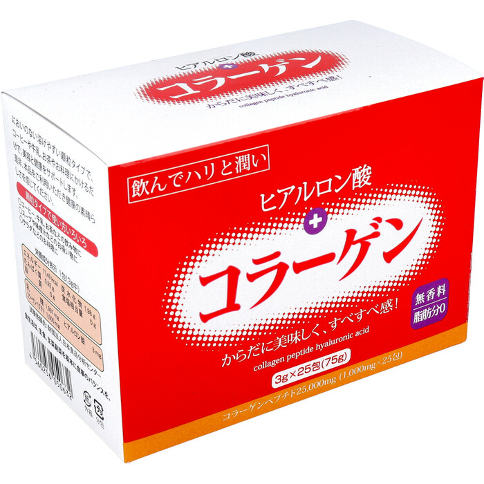 ヒアルロン酸+コラーゲン 無香料 3g×25包入 3セット-3
