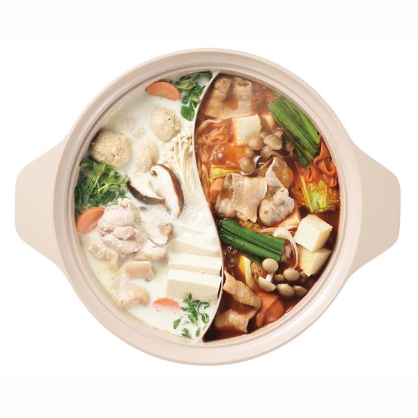 フィオーレ セラミック加工IH対応ガラス蓋付二食鍋28cm-2