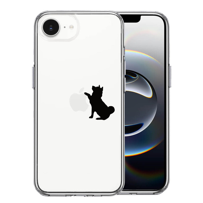 iPhone16e ケース クリア わんこ お手！ スマホケース 側面ソフト 背面ハード ハイブリッド -0