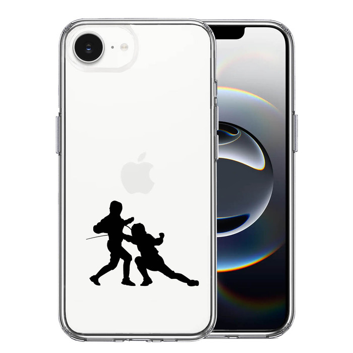 iPhone16e ケース クリア フェンシング スマホケース 側面ソフト 背面ハード ハイブリッド -0