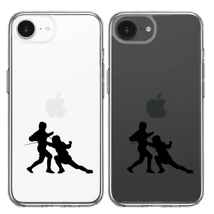 iPhone16e ケース クリア フェンシング スマホケース 側面ソフト 背面ハード ハイブリッド -1