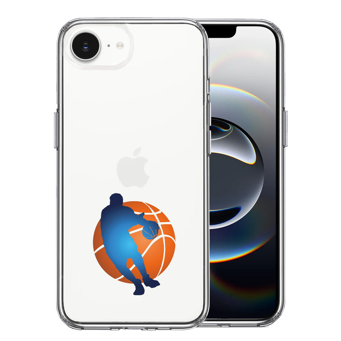 iPhone16e ケース クリア バスケットボール ドリブル 3 スマホケース 側面ソフト 背面ハード ハイブリッド -0