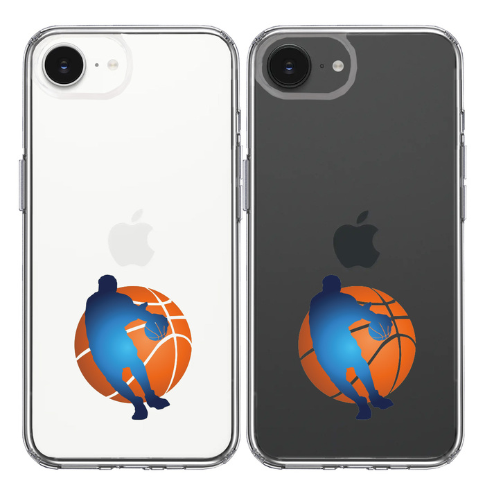 iPhone16e ケース クリア バスケットボール ドリブル 3 スマホケース 側面ソフト 背面ハード ハイブリッド -1