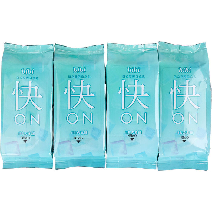 bibi 快ON さらさらシート メントール無配合 顔 全身用シート シーソープの香り 携帯用 7枚×4個入 12セット-2