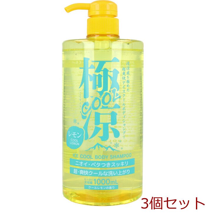 極涼COOL アイスクールボディシャンプー クールレモンの香り 1000mL 3個セット-0